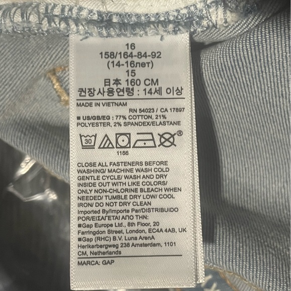 🆕 RESERVED XMS Gap Kids Teen Girls Sky High Rise Skinny Ankle Jeans Wash well - Picture 8 of 12